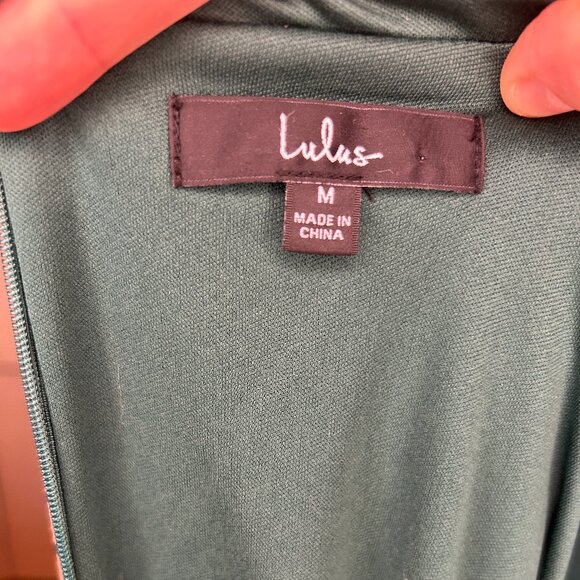 Lulus Emerald Green Floral Print Satin Maxi Dress - Size M - Picture 3 of 4